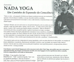 Revista O Atma com reportagem sobre Nada Yoga (pt 1/2)